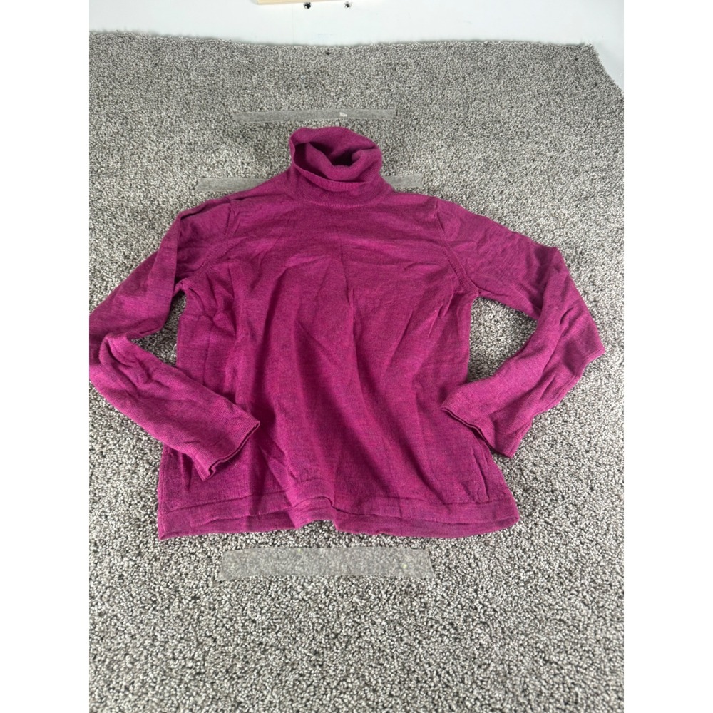 Magenta Purple Turtleneck Sweater Womens Long Sleeve‎ Knit Pullover Top